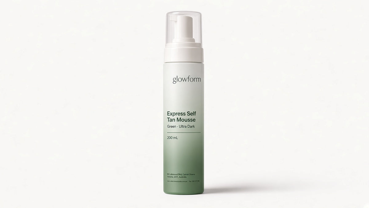 Glowform Express Self Tan Mousse, Green, Ultra Dark