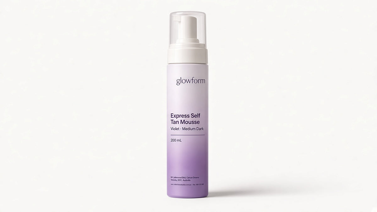 Glowform Express Self Tan Mousse, Violet, Medium Dark