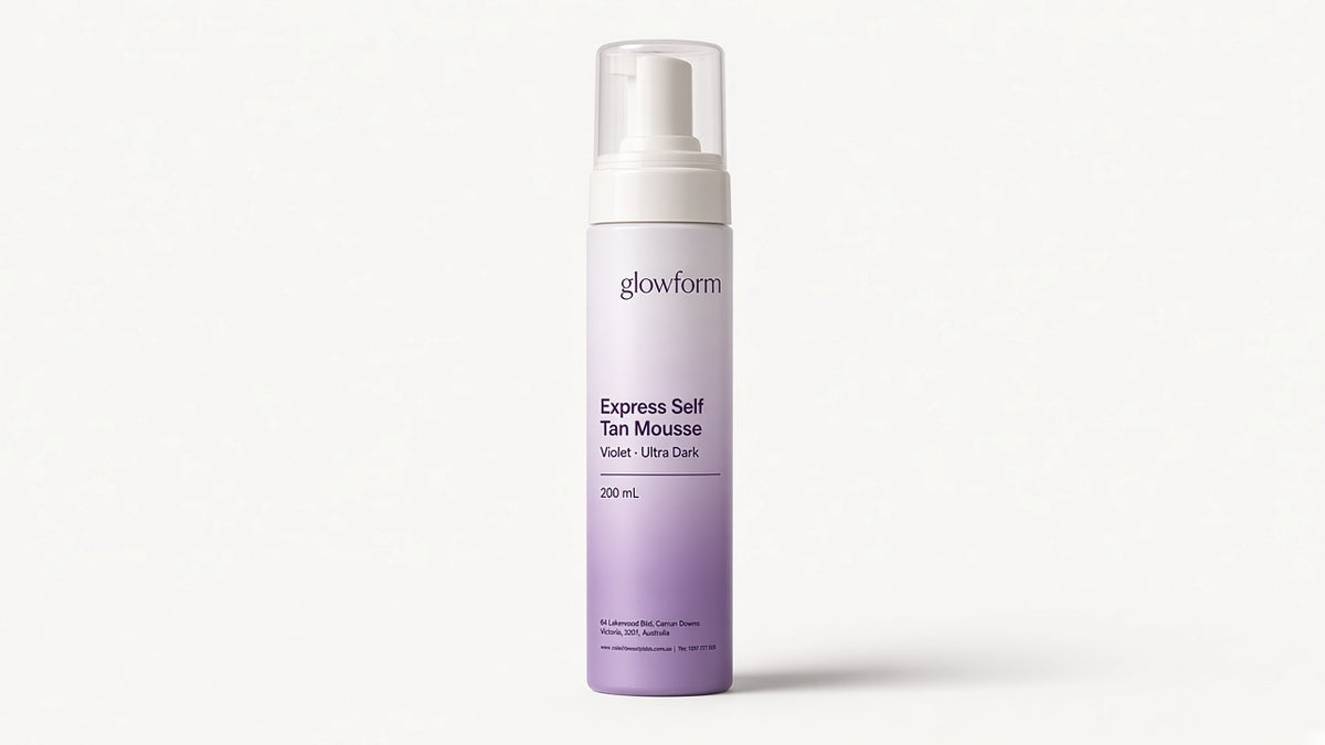 Glowform Express Self Tan Mousse, Violet, Ultra Dark